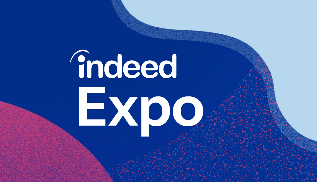 Logo d'IndeedExpo Logo d'IndeedExpo sur fond bleu