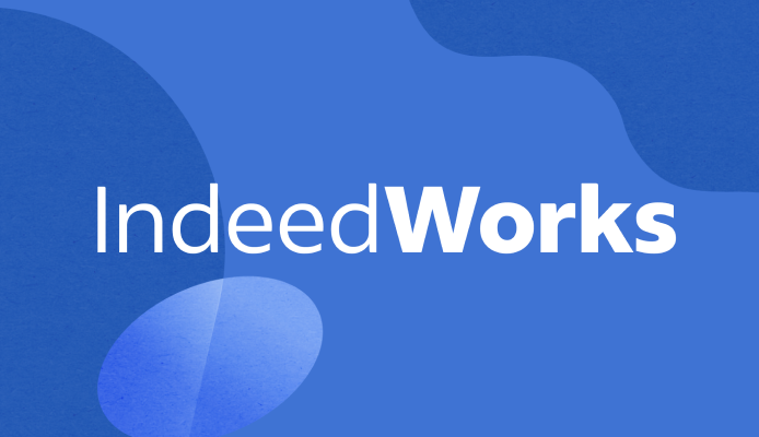 Logo di IndeedWorks su sfondo blu